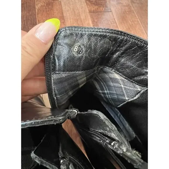 Aquatalia Black Leather Side Zip Royal Waterproof High heel Bootie Italy US 8.5 - Picture 12 of 12